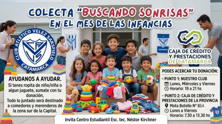 El Club Vélez Sarsfield lanzó una colecta solidaria por el Mes de las Infancias